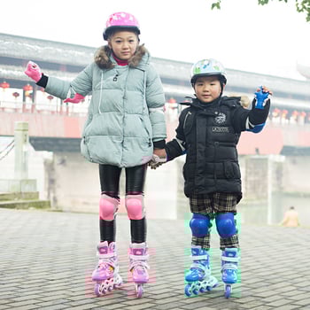 Kangtai Wolf gyerek görkorcsolya — PU hálós felsőrész, egy soros kerekek, ABS kerekek, PU talp