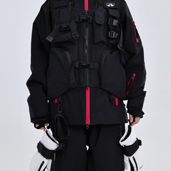 Uniszex szélálló síruha – kültéri használathoz; anyag: 80% poliészter, 14% spandex, 6% viszkóz