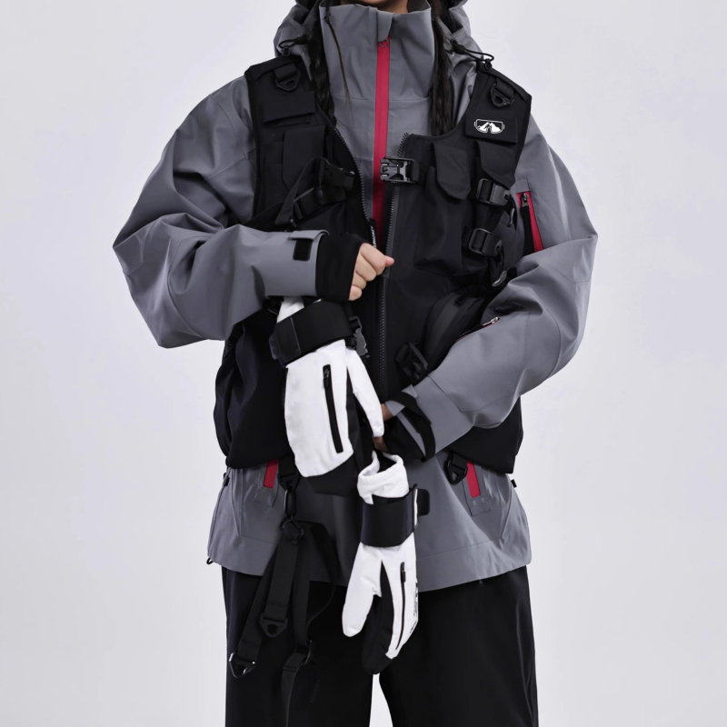 Uniszex szélálló síruha – kültéri használathoz; anyag: 80% poliészter, 14% spandex, 6% viszkóz