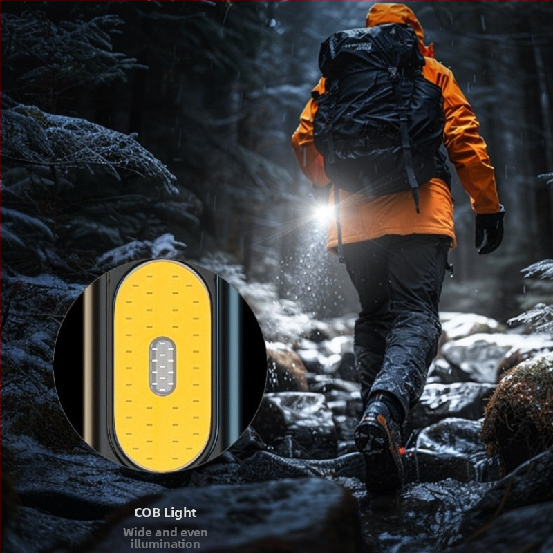 Magnetska COB radna svjetiljka, ultratanka prijenosna LED svjetiljka za vanjske uvjete, punjiva 3W, 450 mAh, trajanje baterije 6–12 h, uključeno punjač