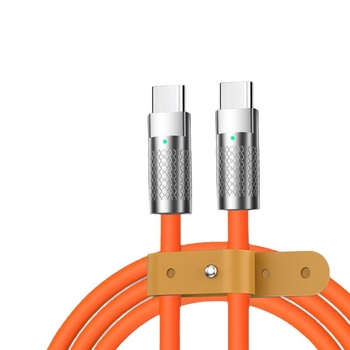 Type-C дата кабел с индикатор за светлина, дължина 1–2 м, корпус от цинкова сплав, максимум 20V