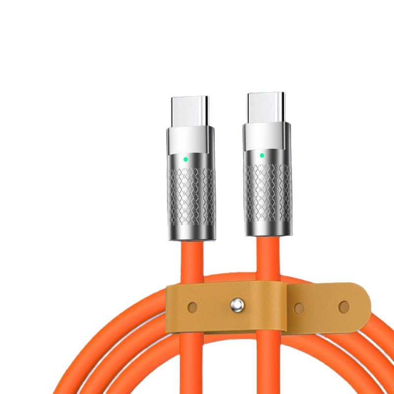 Type-C дата кабел с индикатор за светлина, дължина 1–2 м, корпус от цинкова сплав, максимум 20V