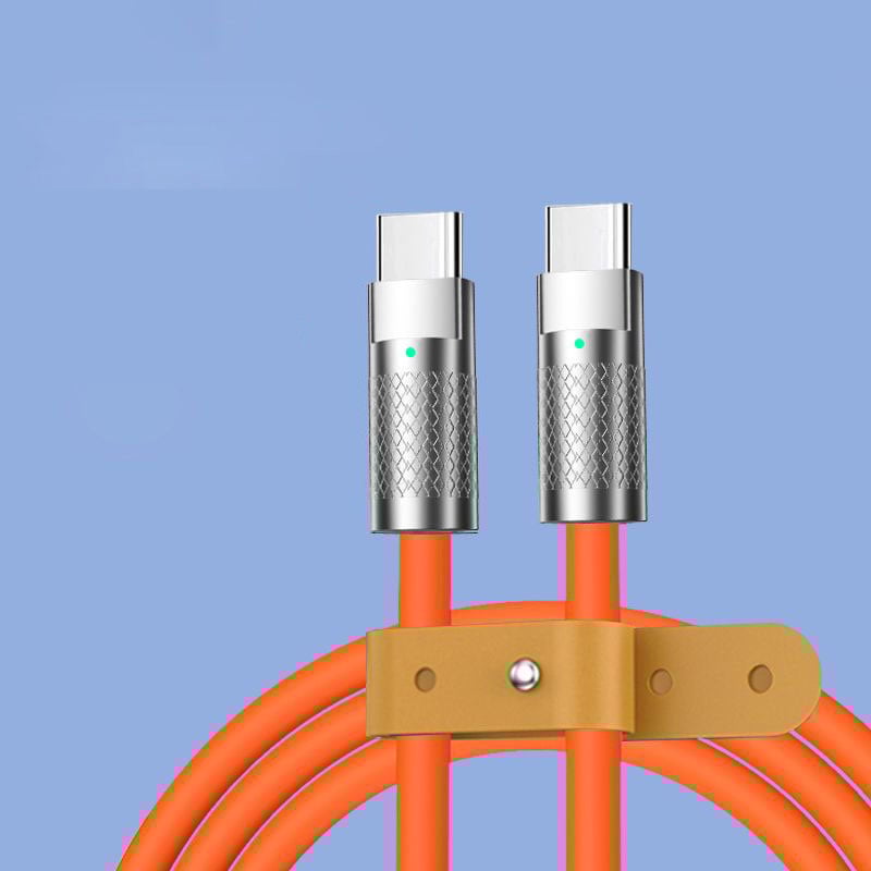 Type-C дата кабел с индикатор за светлина, дължина 1–2 м, корпус от цинкова сплав, максимум 20V