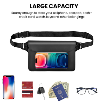 Borsetă de talie impermeabilă pentru telefon, TPU, compatibilă cu telefoane de până la 6,7 inch, stil minimalist/exterior, unisex