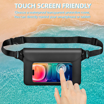 Borsetă de talie impermeabilă pentru telefon, TPU, compatibilă cu telefoane de până la 6,7 inch, stil minimalist/exterior, unisex