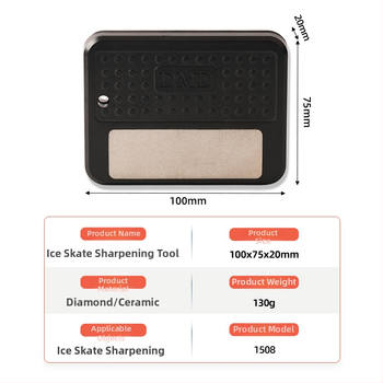 Dvojkolieskový brúsič na ľadové korčule s diamantovým kameňom, model 1508, Emery materiál, nastaviteľné ostrie