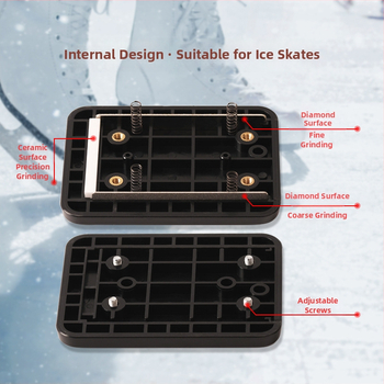Dvojkolieskový brúsič na ľadové korčule s diamantovým kameňom, model 1508, Emery materiál, nastaviteľné ostrie
