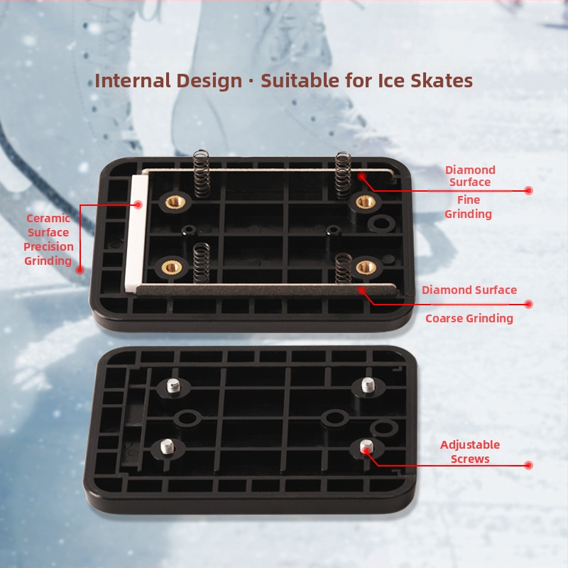 Dvojkolieskový brúsič na ľadové korčule s diamantovým kameňom, model 1508, Emery materiál, nastaviteľné ostrie