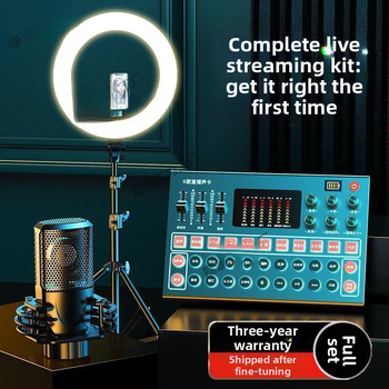 M9 σετ live ήχου κάρτας για ζωντανή μετάδοση, συμβατό με πολλές συσκευές, εγγραφή, καραόκε και ρύθμιση ήχου – όλα σε ένα μικρόφωνο (εσωτερική μπαταρία 1200–2000mAh, ζωή 8–12 ωρών, SNR ≥100 dB, ενσύρματη σύνδεση)