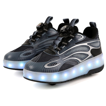 LED svjetleće inline klizaljke za djecu — četiri kotača, reflektirajući noćni vidljivost, zatvarač s okretajućim gumbom, PU đon, za dob 13–16 godina, sve sezone