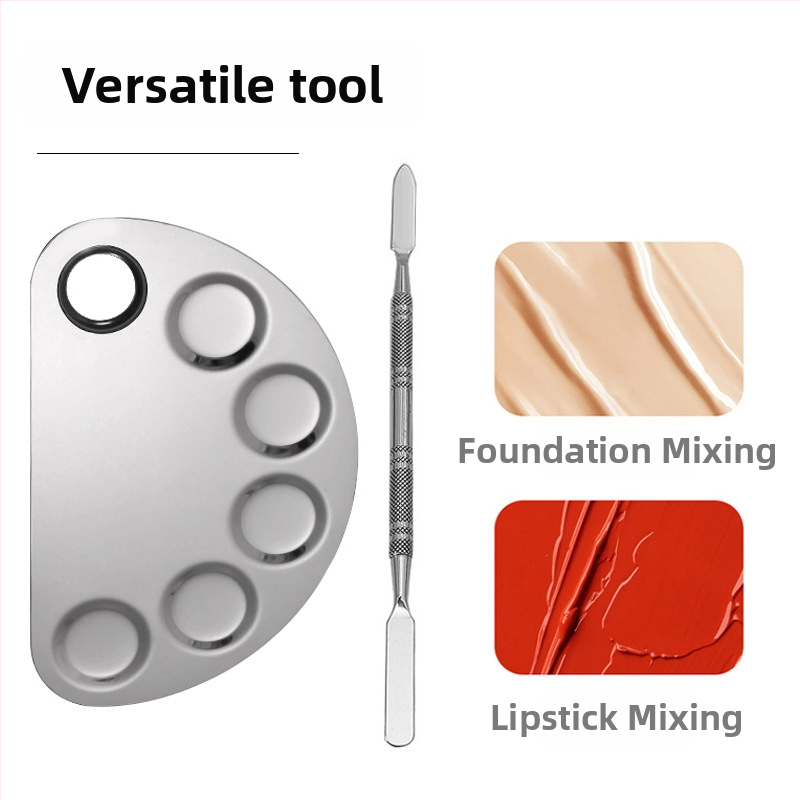 Štvorcová paleta na líčenie – nerezová oceľ, 2-dielna sada, pomôcka na líčenie tváre