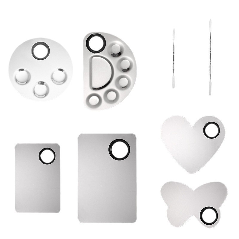 Квадратна палитра за грим – неръждаема стомана, комплект от 2 части, инструмент за лице