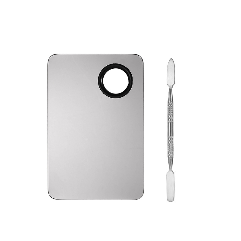 Квадратна палитра за грим – неръждаема стомана, комплект от 2 части, инструмент за лице