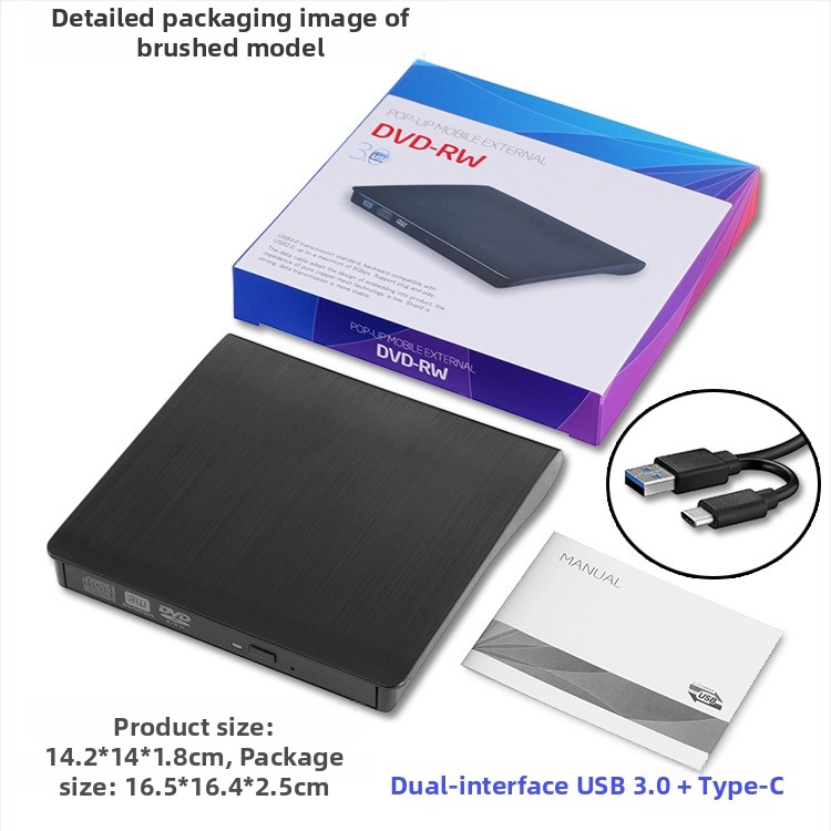 Externý USB-C DVD mechanika (SY898) s čítaním DVD 8x a zápisom CD 24x, USB-C rozhranie, externé zariadenie, podpora DVD-RW/DVD-RAM