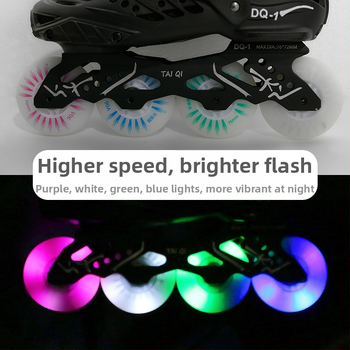 Kolesá pre korčule s LED svetlom, svetlé, jednoradové, odolné voči opotrebeniu 90A, plochá brzda