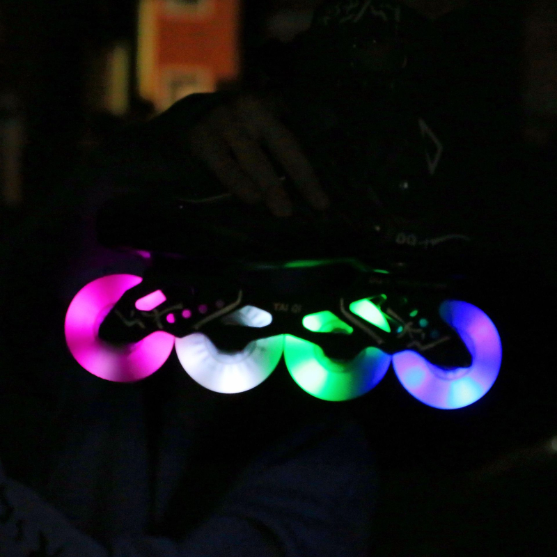 Τροχοί για πατίνια με LED φως, φωτεινοί, μονοσειρικοί, ανθεκτικοί 90A, επίπεδο φρένο