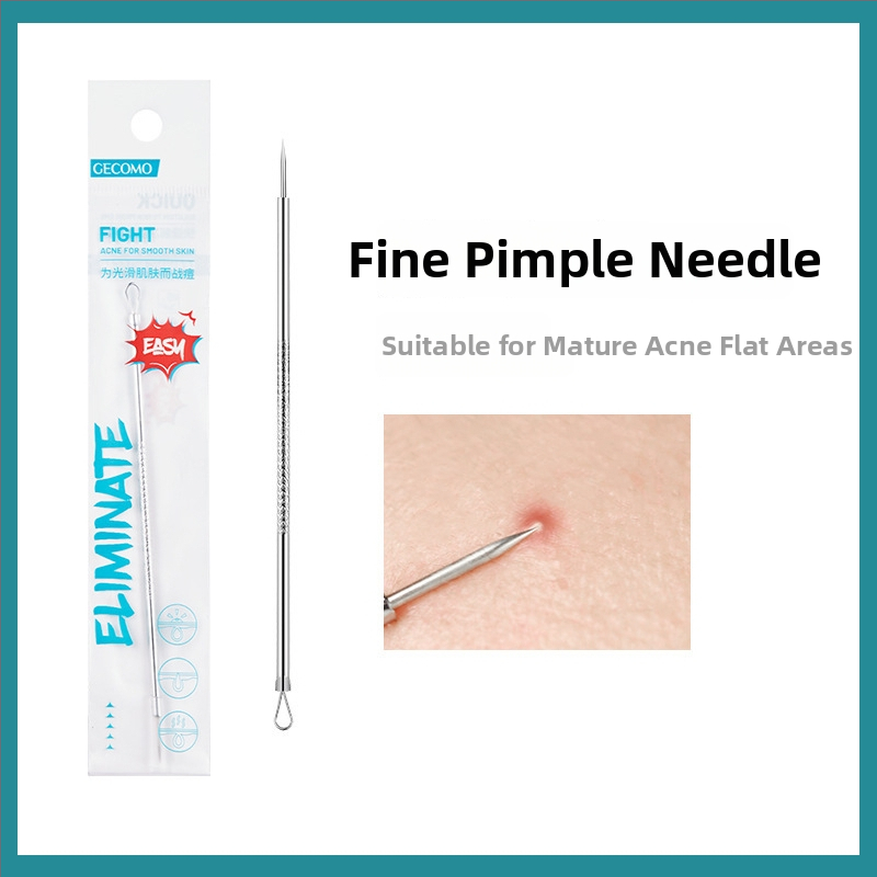 GECOMO Sada ihiel na akné – nerezová oceľ, ultra ostré ihly a ultra tenké pinzety na odstránenie čiernych bodiek a uzavretých komedónov