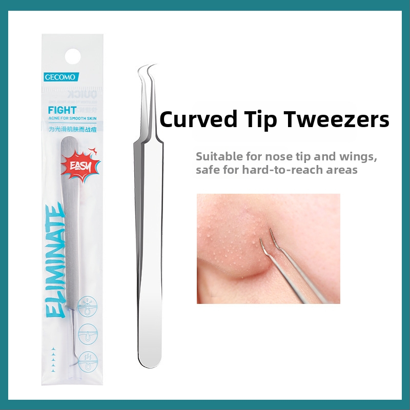GECOMO Sada ihiel na akné – nerezová oceľ, ultra ostré ihly a ultra tenké pinzety na odstránenie čiernych bodiek a uzavretých komedónov