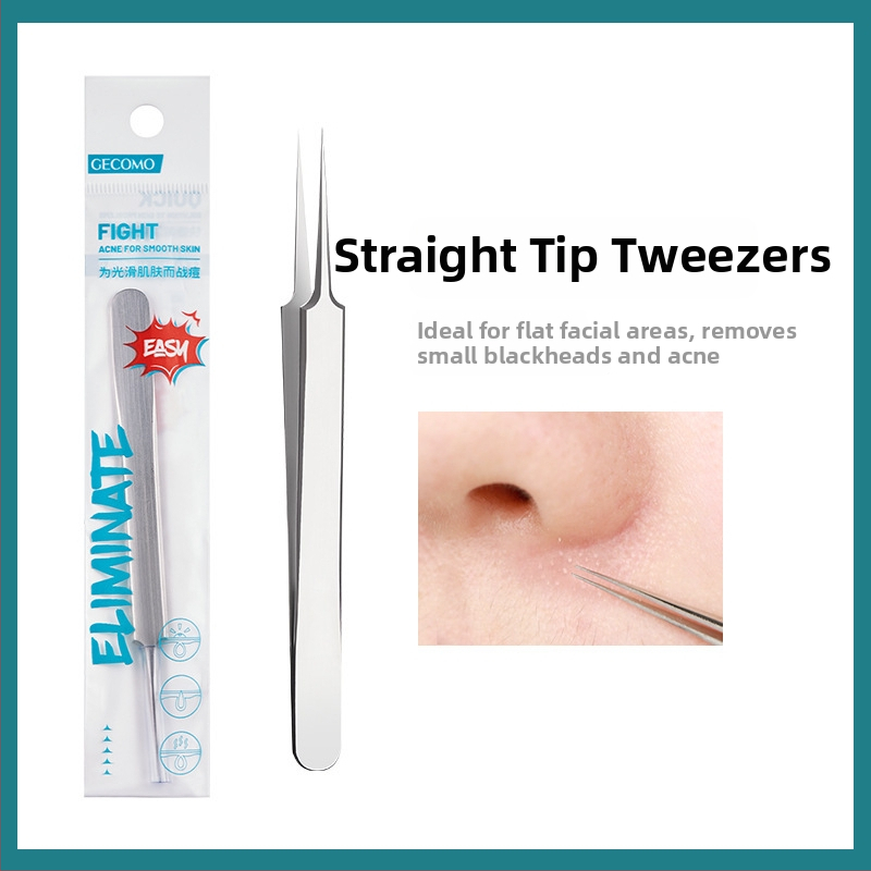 GECOMO Sada ihiel na akné – nerezová oceľ, ultra ostré ihly a ultra tenké pinzety na odstránenie čiernych bodiek a uzavretých komedónov