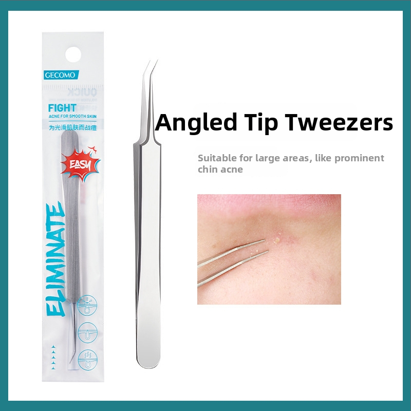 GECOMO Sada ihiel na akné – nerezová oceľ, ultra ostré ihly a ultra tenké pinzety na odstránenie čiernych bodiek a uzavretých komedónov