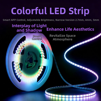 RGB ambientná LED páska s inteligentnou kontrolou, 5V vstup, 0807 LED zrnka, San'an Optoelectronics čip