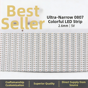 RGB ambientná LED páska s inteligentnou kontrolou, 5V vstup, 0807 LED zrnka, San'an Optoelectronics čip