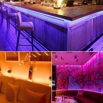 RGB περιβαλλοντική λωρίδα LED με έξυπνο έλεγχο, είσοδος 5V, LED λαμπάκια 0807, τσιπ San'an Optoelectronics