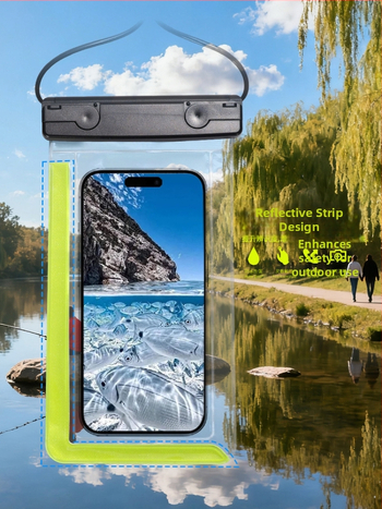 Reflektirajuća vodootporna torbica za telefon, prozirni PVC, osjetljiv dodir, mekani kaiš, kompatibilno s Apple i Huawei – za kupanje, plivanje i fotografiranje