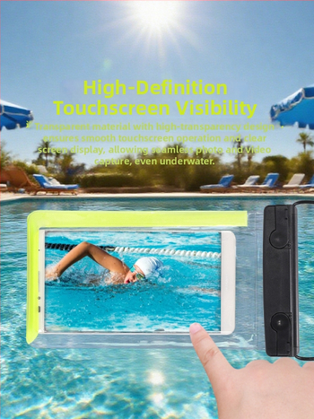 Reflektirajuća vodootporna torbica za telefon, prozirni PVC, osjetljiv dodir, mekani kaiš, kompatibilno s Apple i Huawei – za kupanje, plivanje i fotografiranje