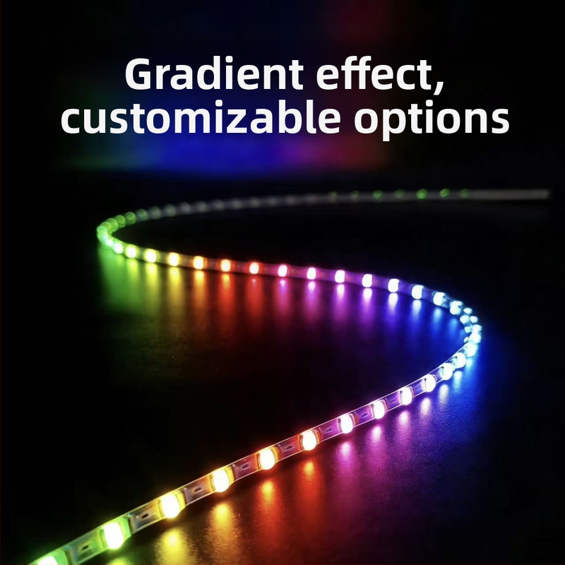 Bandă LED RGB, Seria SMD, Intrare 5V, reglabilă luminozitate, control inteligent, iluminare ambientală interioară