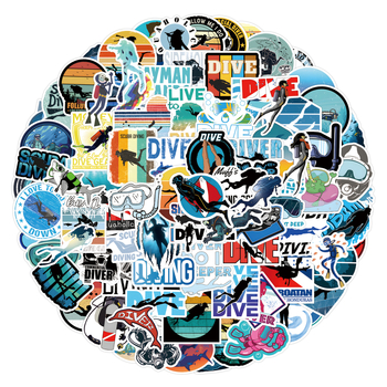 110 darabos diving graffiti matricák poggyászhoz és telefonokhoz, nordic stílus, HD nyomtatás, vízálló