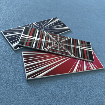 Αλουμινένιο Plaid πίσω εμβλημα για Tesla Model 3/Y First Edition, Time Tunnel σχέδιο, αυτοκόλλητο αυτοκινήτου με κόλλα