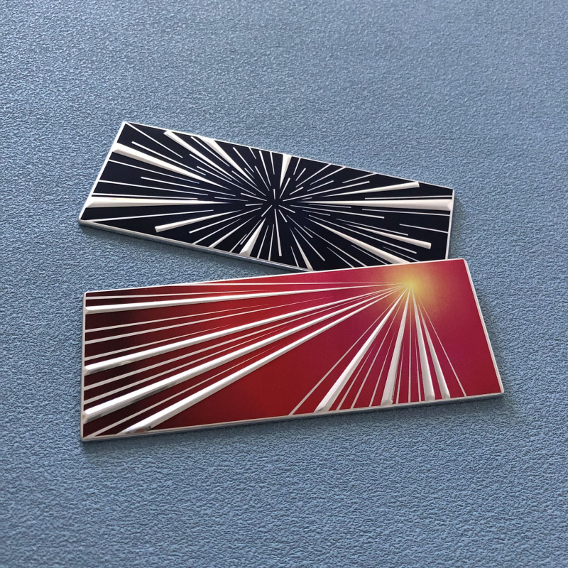 Αλουμινένιο Plaid πίσω εμβλημα για Tesla Model 3/Y First Edition, Time Tunnel σχέδιο, αυτοκόλλητο αυτοκινήτου με κόλλα