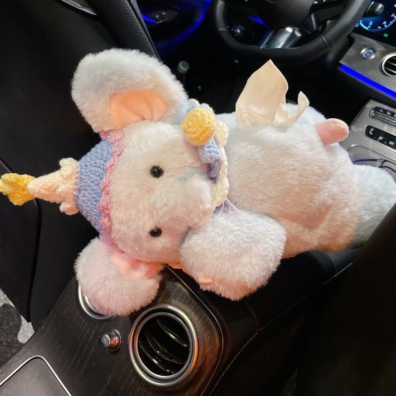 Pliš kutija za maramice za auto, viseći tip za središnju konzolu, prilagodljiva, univerzalna za manje automobile