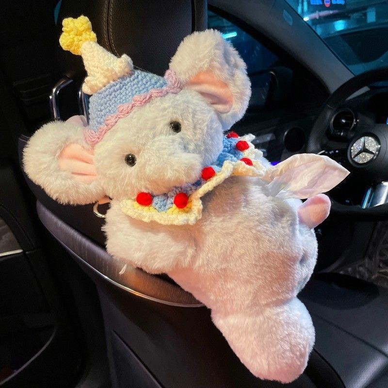 Pliš kutija za maramice za auto, viseći tip za središnju konzolu, prilagodljiva, univerzalna za manje automobile