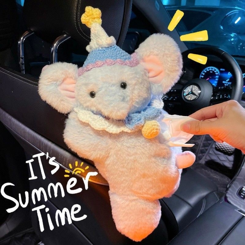 Pliš kutija za maramice za auto, viseći tip za središnju konzolu, prilagodljiva, univerzalna za manje automobile