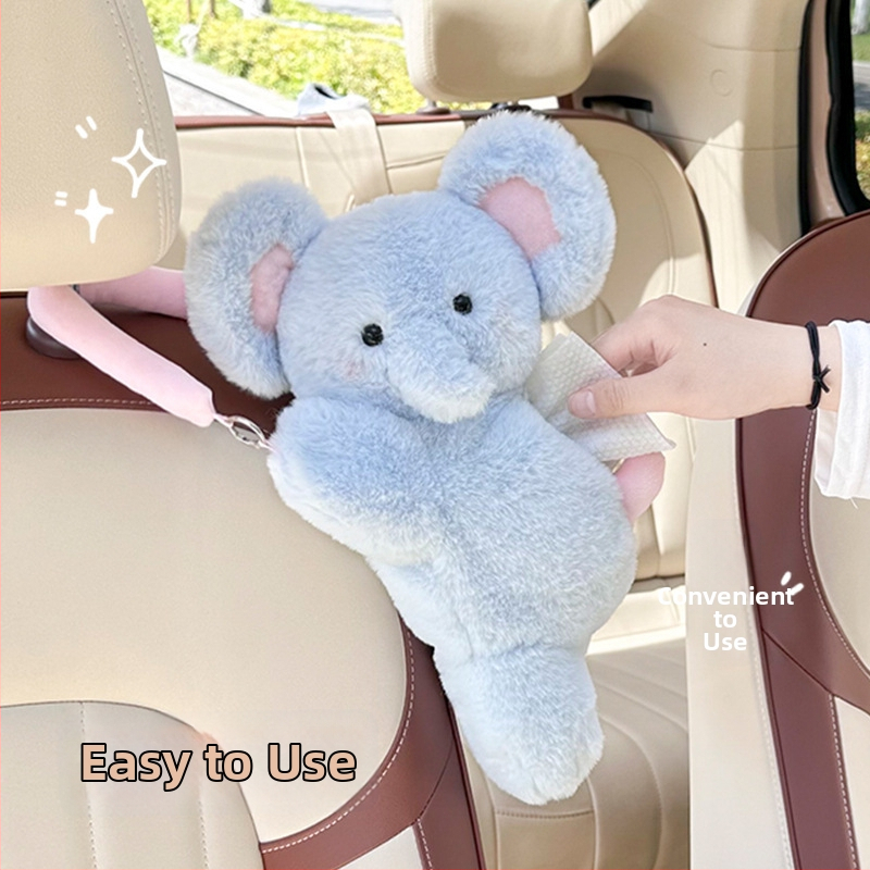 Medvedík z plyšu: krabička na vreckovky do auta, zavesiteľný typ pre stredovú konzolu, prispôsobiteľná, univerzálna pre malé autá
