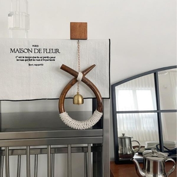 Дървен етно стил висулка-звонче за стена, ръчно изработено; подарък за рожден ден или преместване