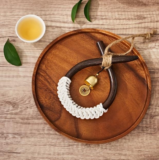 Дървен етно стил висулка-звонче за стена, ръчно изработено; подарък за рожден ден или преместване