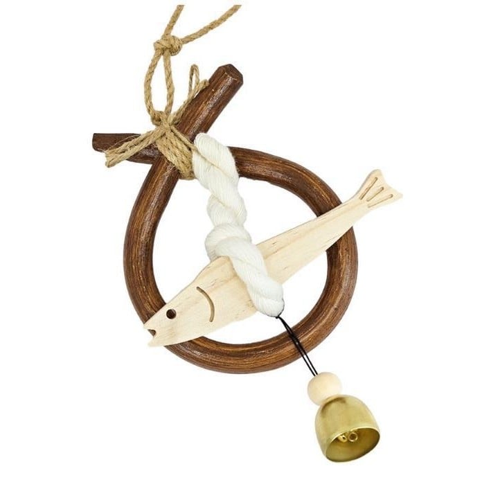 Дървен етно стил висулка-звонче за стена, ръчно изработено; подарък за рожден ден или преместване
