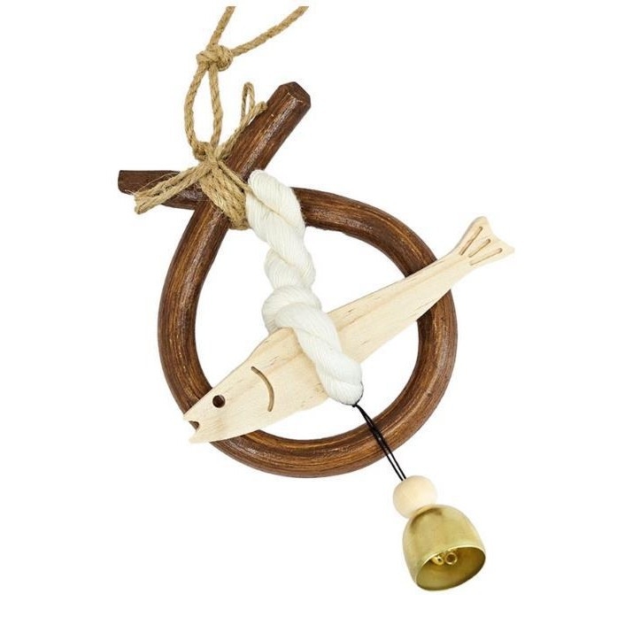Дървен етно стил висулка-звонче за стена, ръчно изработено; подарък за рожден ден или преместване