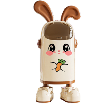 Műanyag szemetes fedéllel, nyuszi fül dizájn, lengő fedél, antibakteriális, 12 literes kapacitás