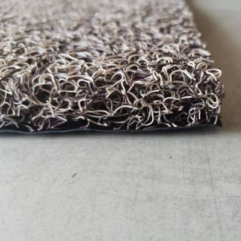 PVC подова подложка с копринено кръгово тъкане, квадратна форма, едноцветна, подходяща за прахосмукачка