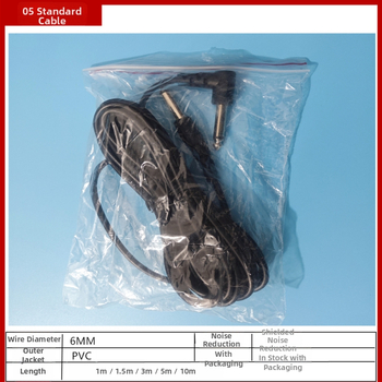 HK02 kábel pre elektrickú gitaru, meďové jadro, 2-žilový, samčie–samčie konektory, pre gitaru a basu