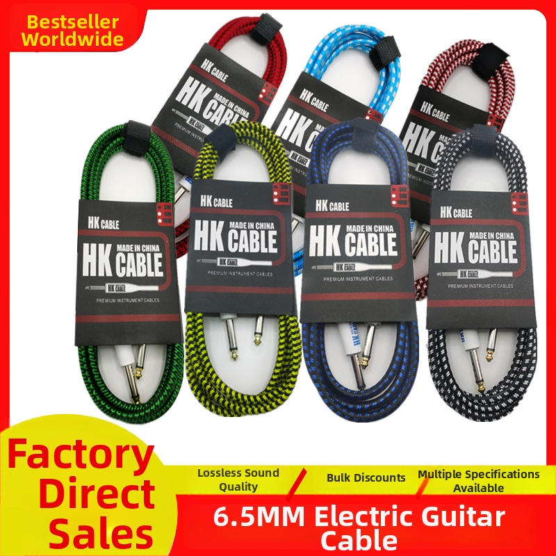 HK02 kábel pre elektrickú gitaru, meďové jadro, 2-žilový, samčie–samčie konektory, pre gitaru a basu