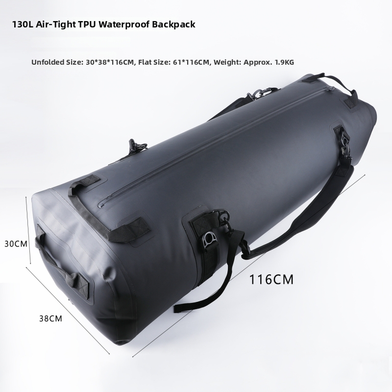 Potápačská taška s kapacitou 130 L, TPU nylon 840D, vzduchotesná a nafukovacia