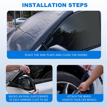 Scut de zăpadă pentru parbrizul frontal al mașinii — magnetic, îngroșat, universal, din pânză Oxford