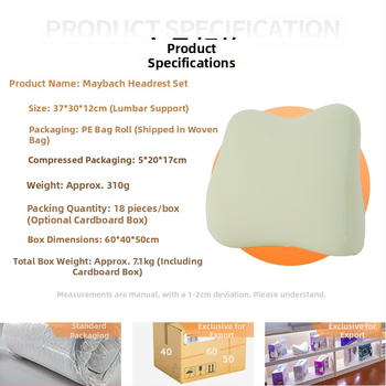 Sada bedrovej opory a vankúša na krk do auta, pamäťová pena, nylonový povrch, viacuholné nastavenie, univerzálna kompatibilita