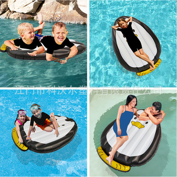 Napuhani plivački madrac s dizajnom pingvina, za jednog korisnika, debeli PVC, sklopivi, za djecu i odrasle