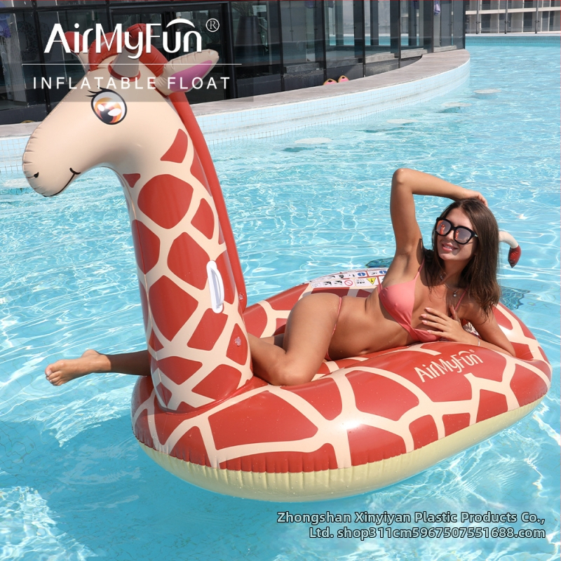 Airmyfun nafukivana vodena igračka u obliku žirafe — PVC ekološki prihvatljiv, debljina 0,3 mm, ispis, za odrasle